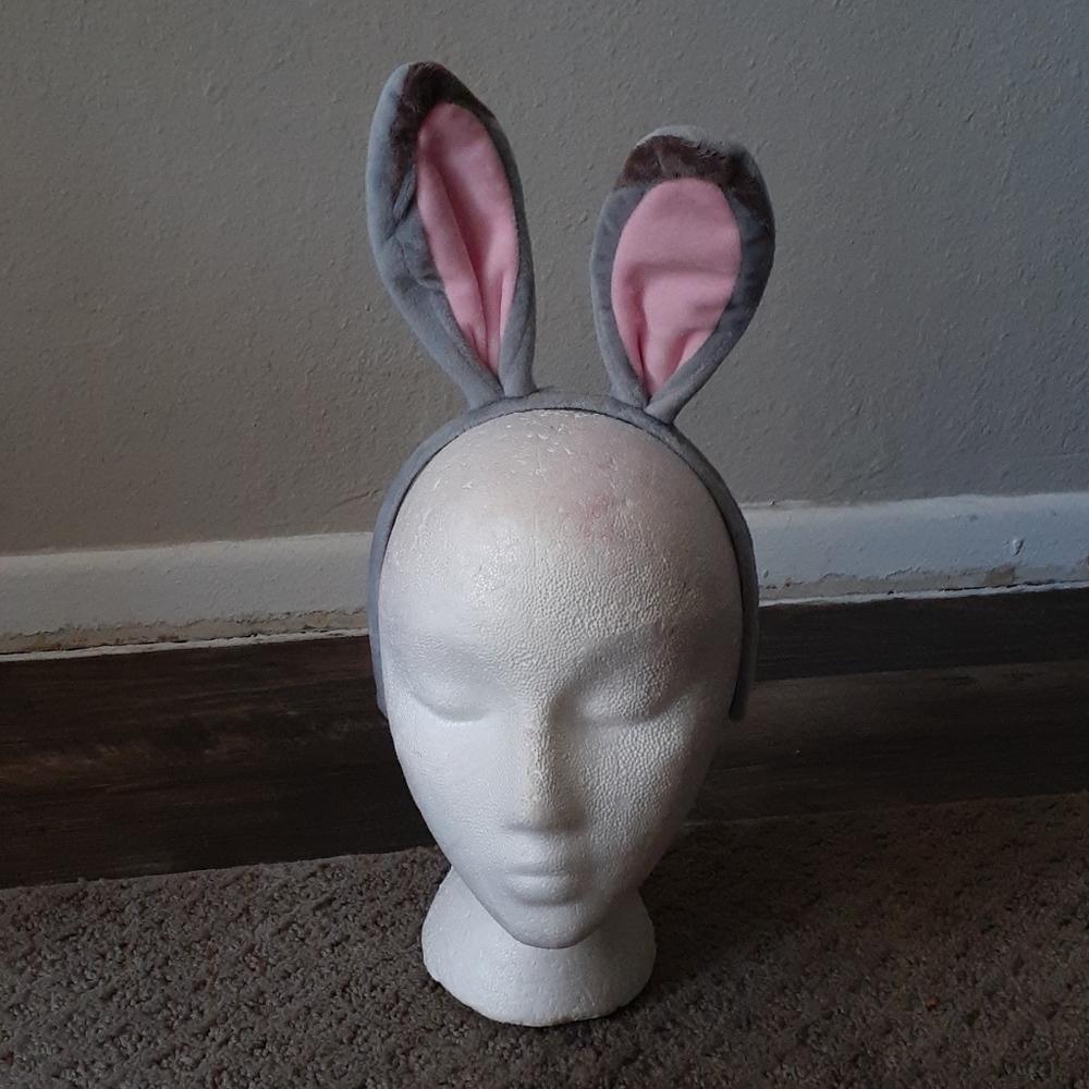 NWOT Grey Rabbit Ears Cosplay Costume